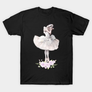 white swan Ballerina T-Shirt